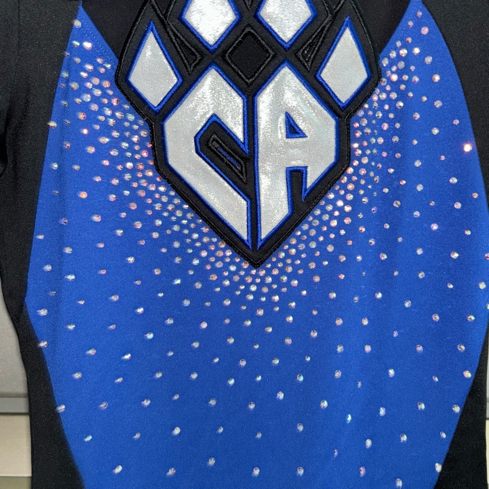 REBEL Cheer Athletics Blue Black Cheerleading Uniform AXS - Picture 11 of 12